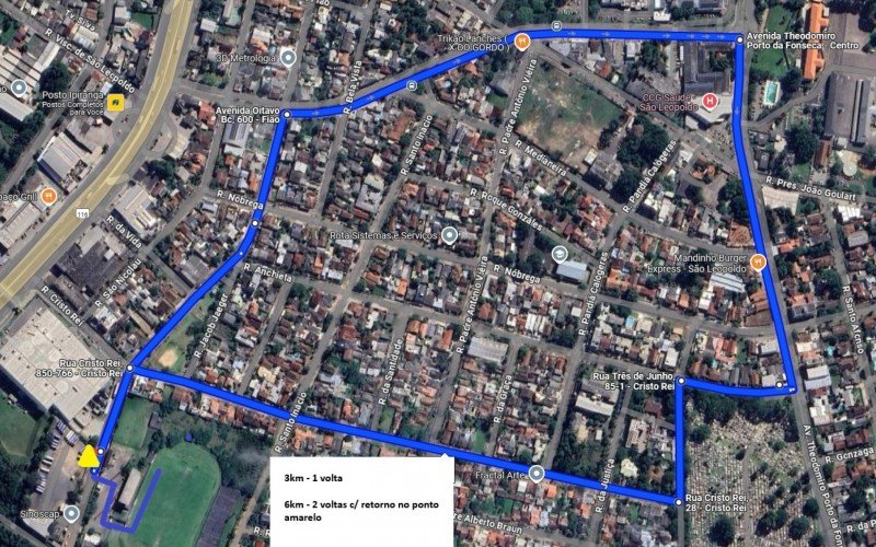 Percurso da 4ª Corrida do Aimoré