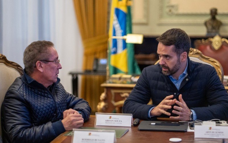 Airton Souza e Eduardo Leite em reunião no Piratini | abc+