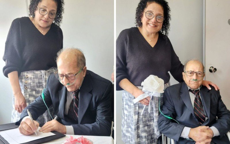 Valdir e Irene se casaram nesta sexta-feira no Hospital Municipal de Novo Hamburgo | abc+