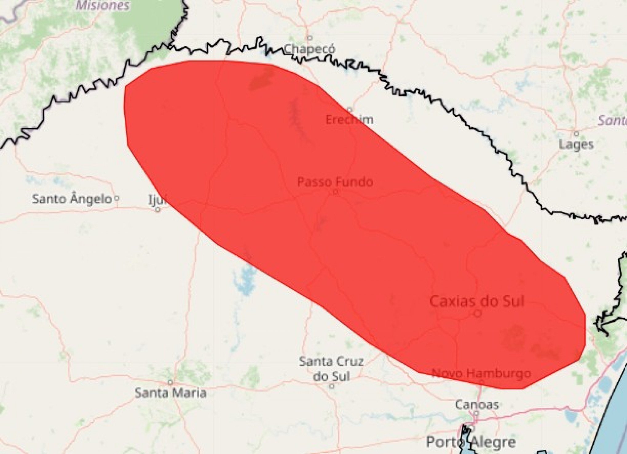 CHUVA NO RS: Inmet publica alerta vermelho para grande risco de alagamentos e cheias