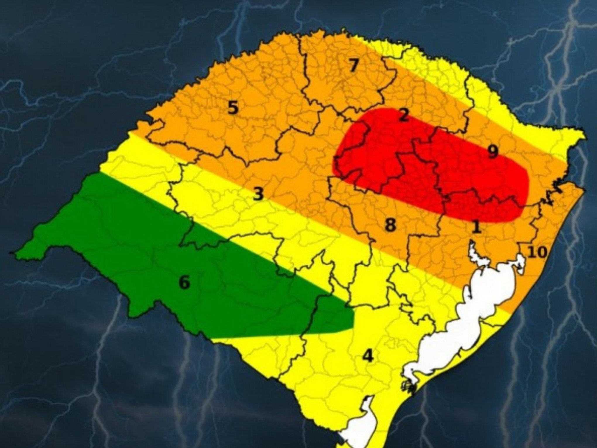 CHUVA NO RS: Defesa Civil alerta para madrugada de alto risco para tempestades intensas; volumes podem superar 100 mm