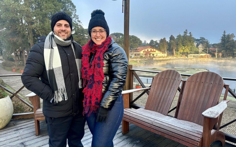 Fernanda e João Matarazzo vieram curtir o inverno em Gramado