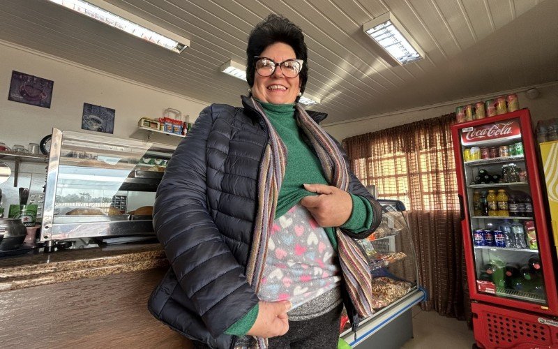 Elisete Regina Vier, de Novo Hamburgo, só colocou o pé para fora de casa bem agasalhada nesta quarta-feira (2) | abc+