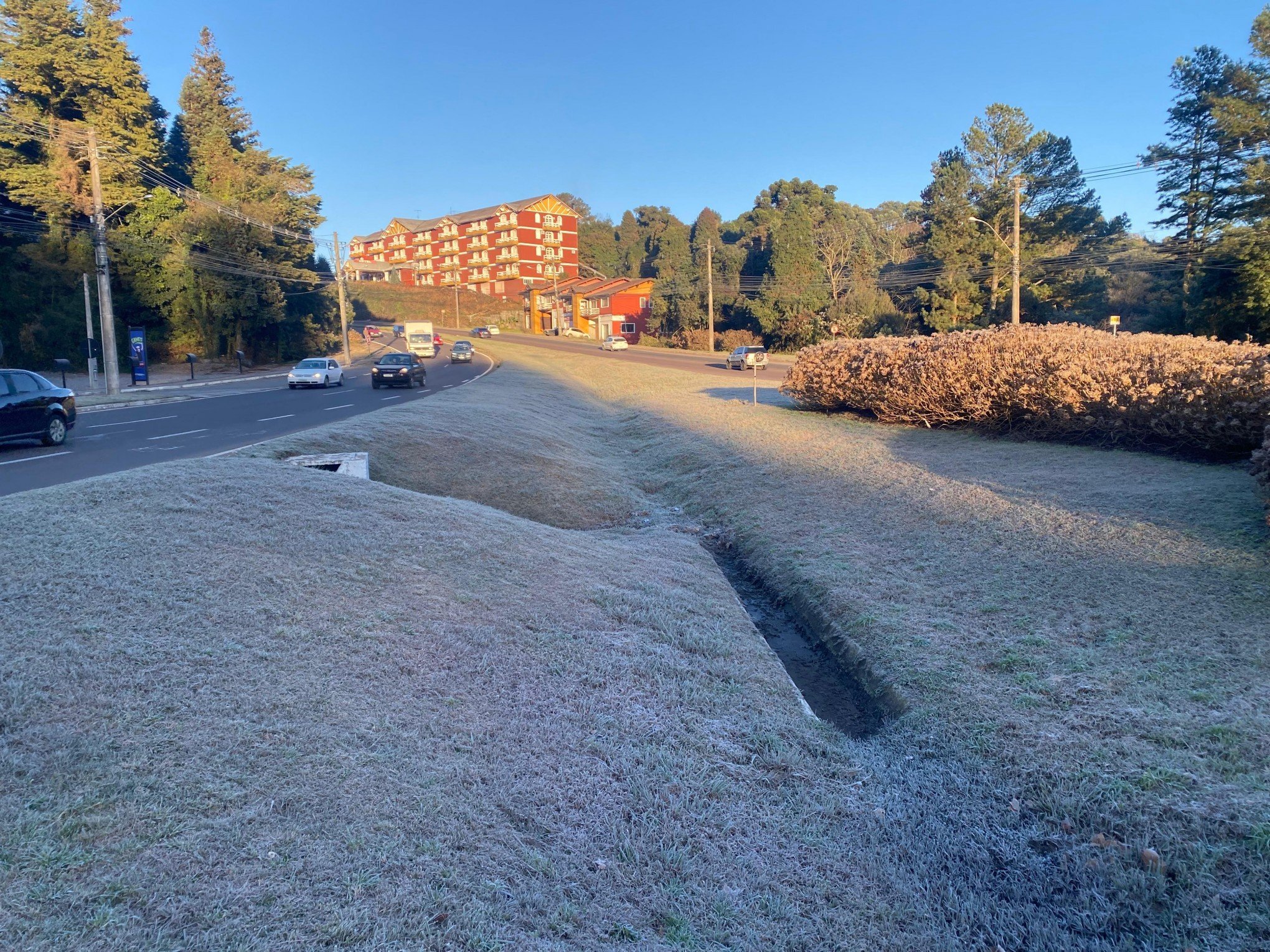 Canela registra 0°C e Gramado tem geada durante amanhecer desta quarta-feira; veja como fica o tempo