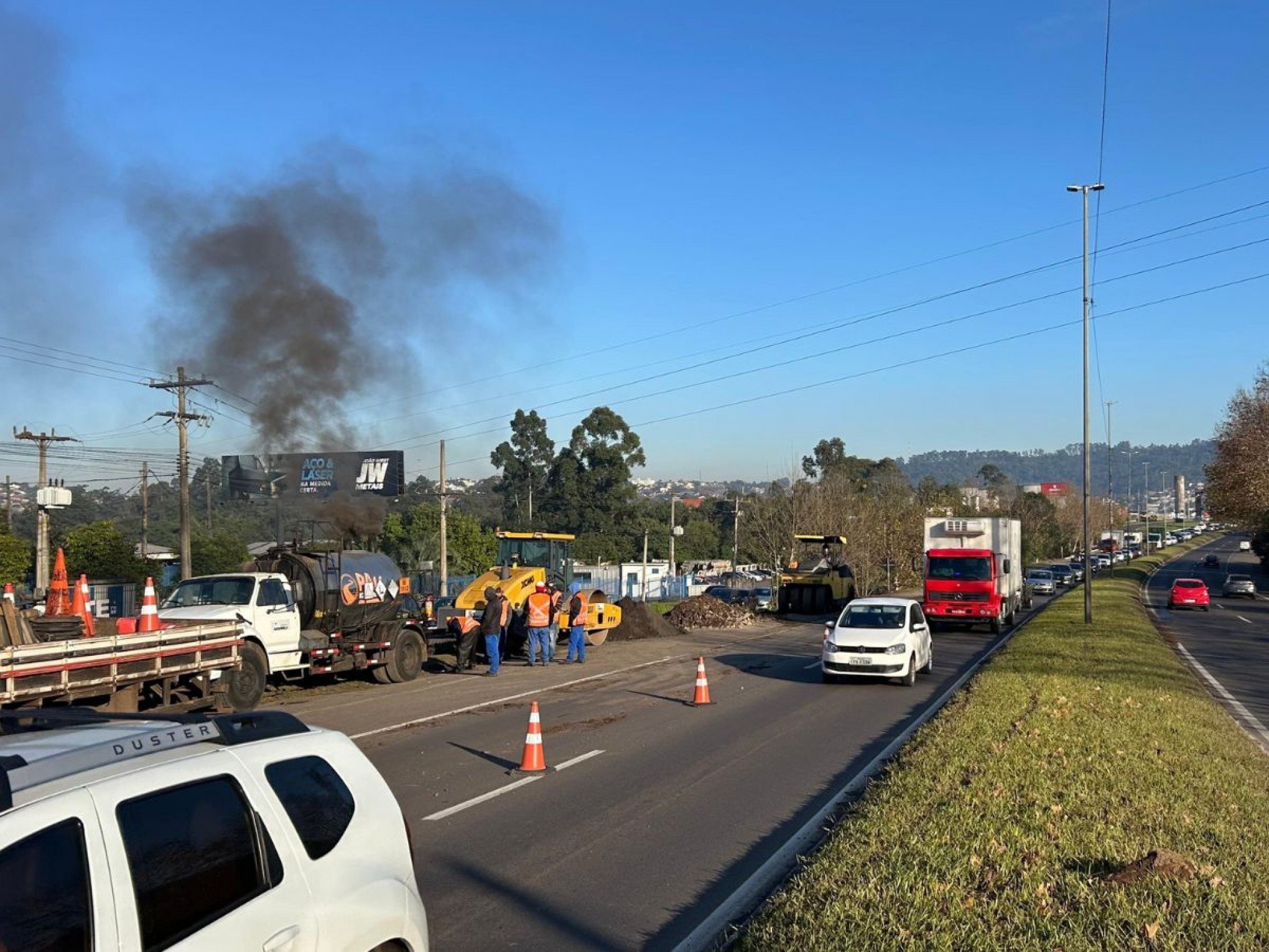 RS-239: Segundo dia de obras para corrigir problemas críticos no trecho de Novo Hamburgo