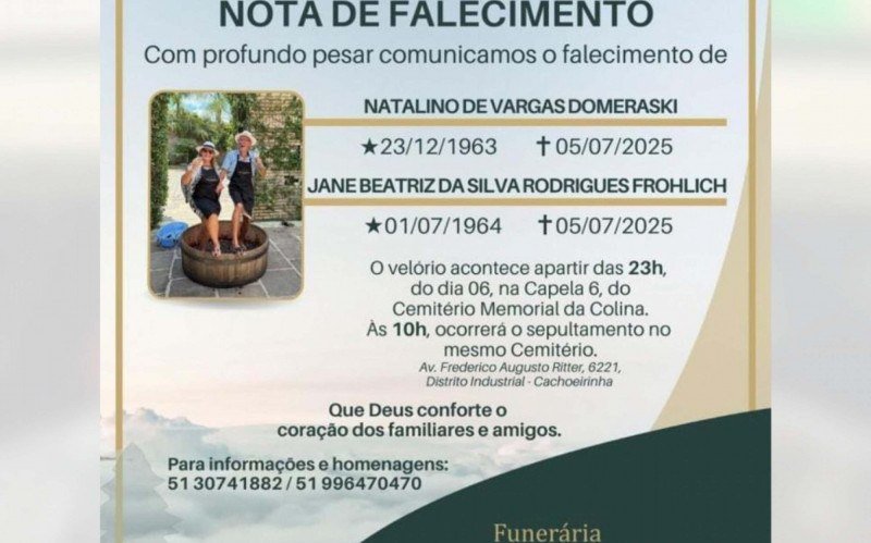 Casal de idosos que morreu em parque de São Francisco de Paula. Ambos tinham 61 anos de idade | abc+