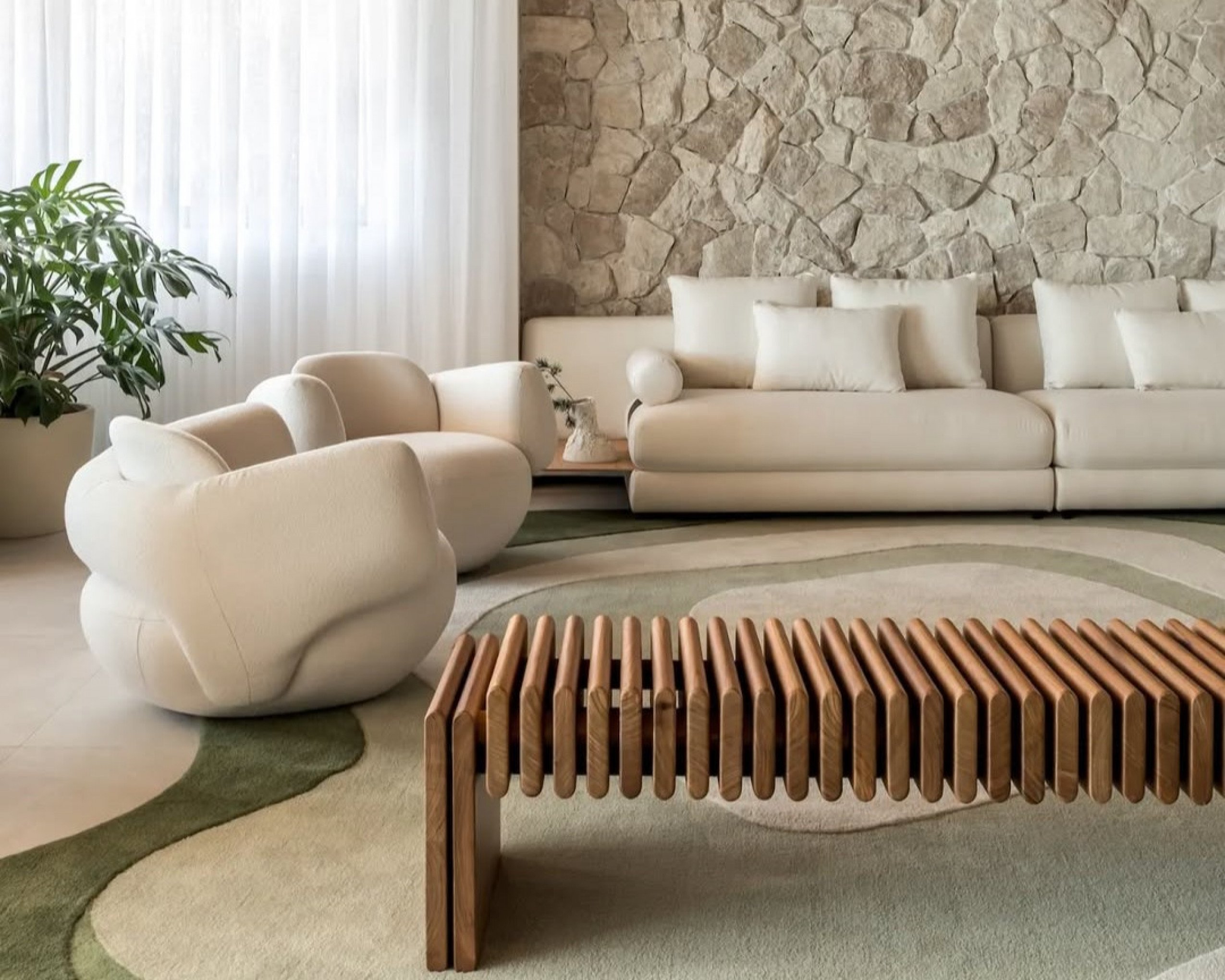 Mobiliário com design orgânico