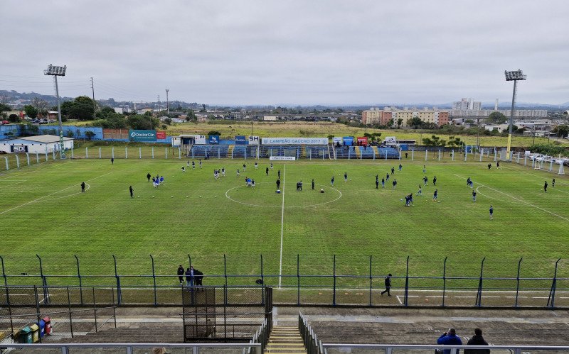 Equipes no aquecimento