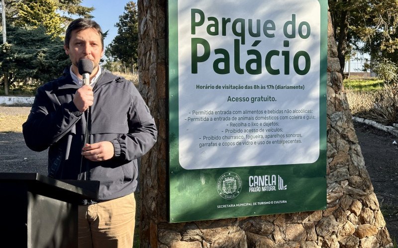 Prefeito de Canela, Gilberto Cezar, fala sobre projeto que confirma a doação do Parque do Palácio a Canela
