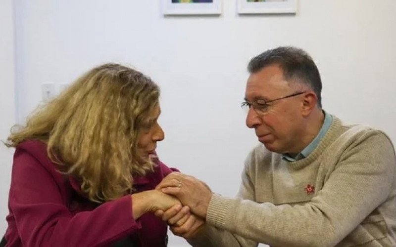 Sofia Cavedon e Valdeci Oliveira durante anúncio na manhã desta quarta-feira | abc+