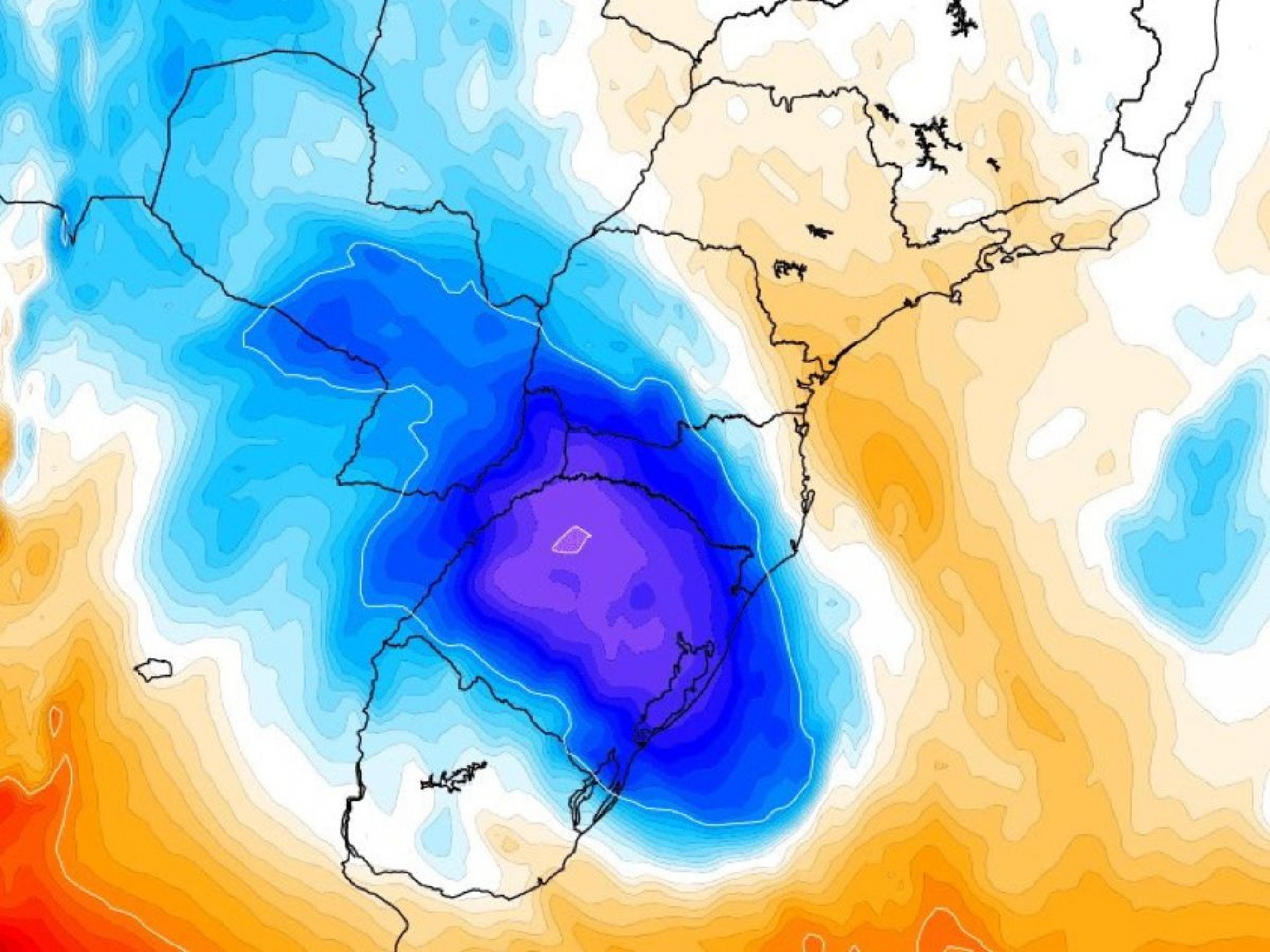 PREVISÃO DO TEMPO: Frente fria traz chuva ao RS a partir desta quarta-feira (16); veja como será o resto de julho