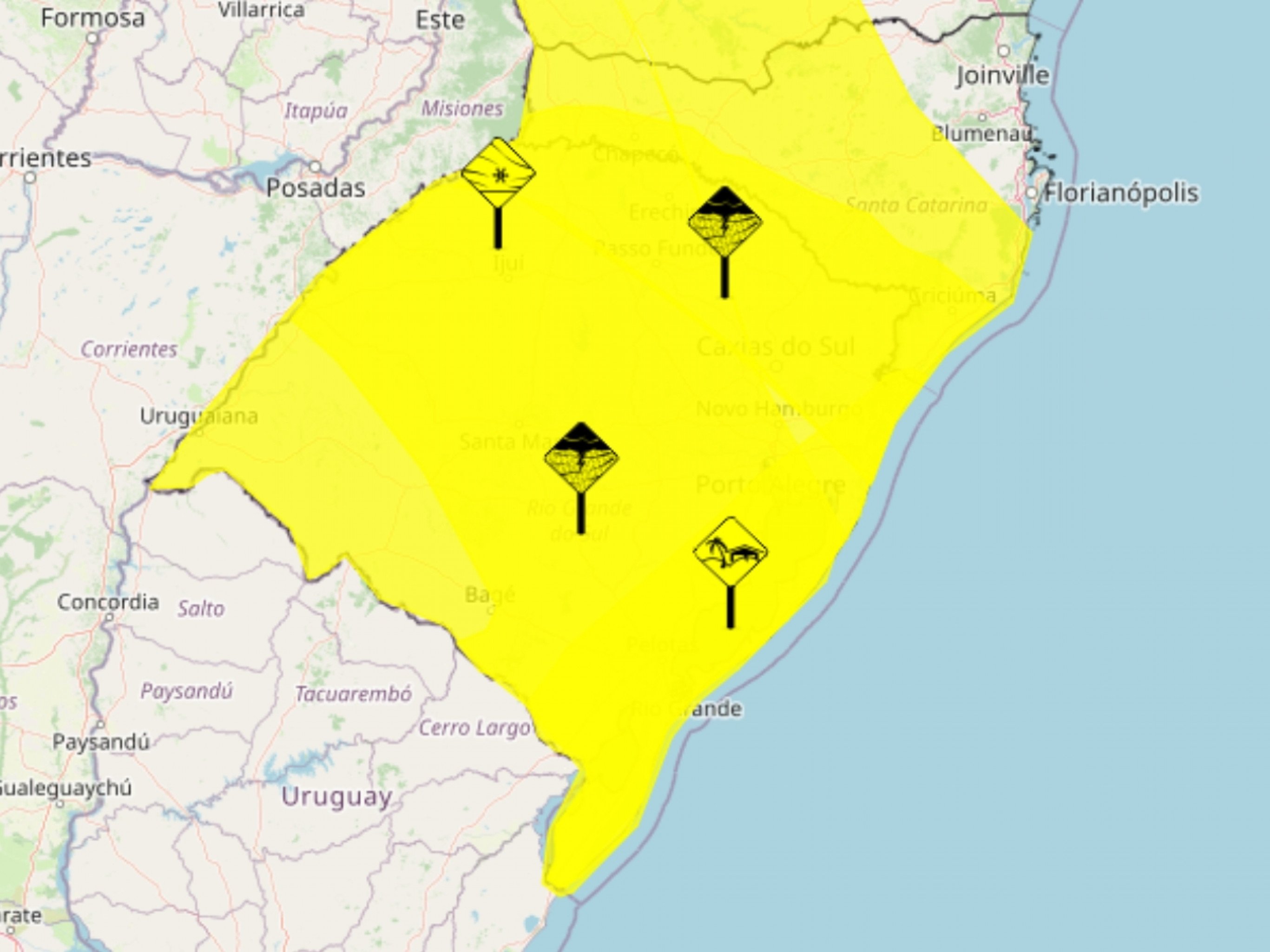 PREVISÃO DO TEMPO: Inmet emite quatro alertas para chuva, onda de frio e outros fenômenos no RS; confira