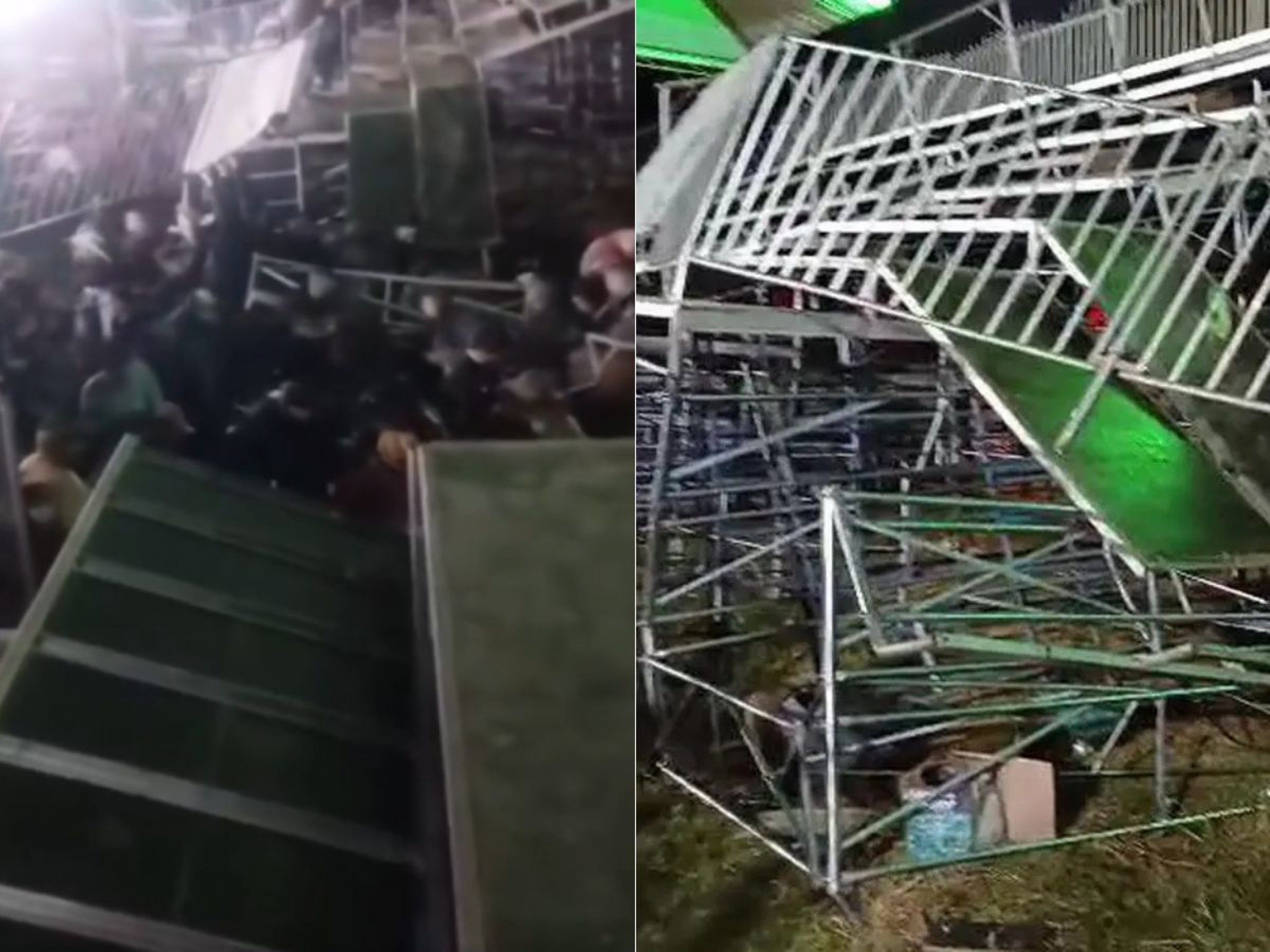 VÍDEO: Arquibancada desaba antes do show da dupla sertaneja Gian e Giovani e deixa ao menos 60 feridos