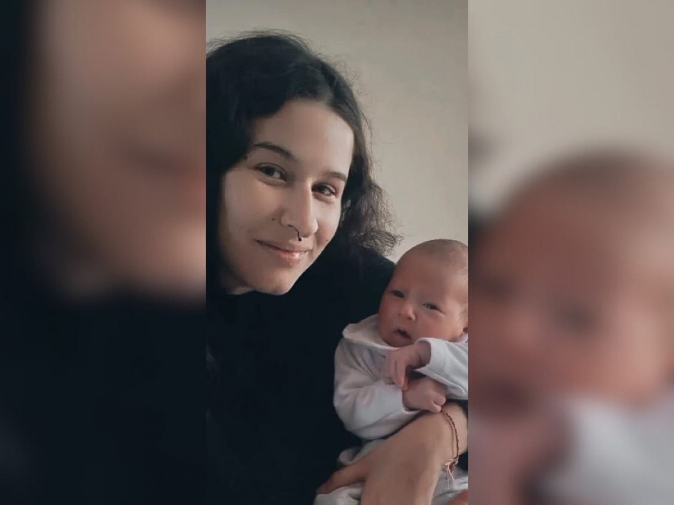 Kauany Martins Kosmalski com o seu bebê, de dois meses, Miguel Martins Kosmalski 