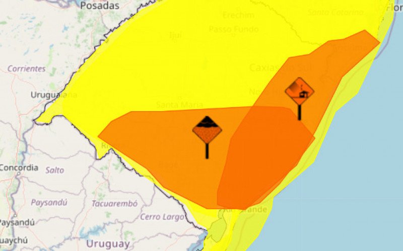 RS tem alertas de perigo em alguns pontos, de acordo com o Inmet. A região metropolitana, Litoral Norte e Costa Doce, além do Sul e Campanha podem ter ventos fortes | abc+