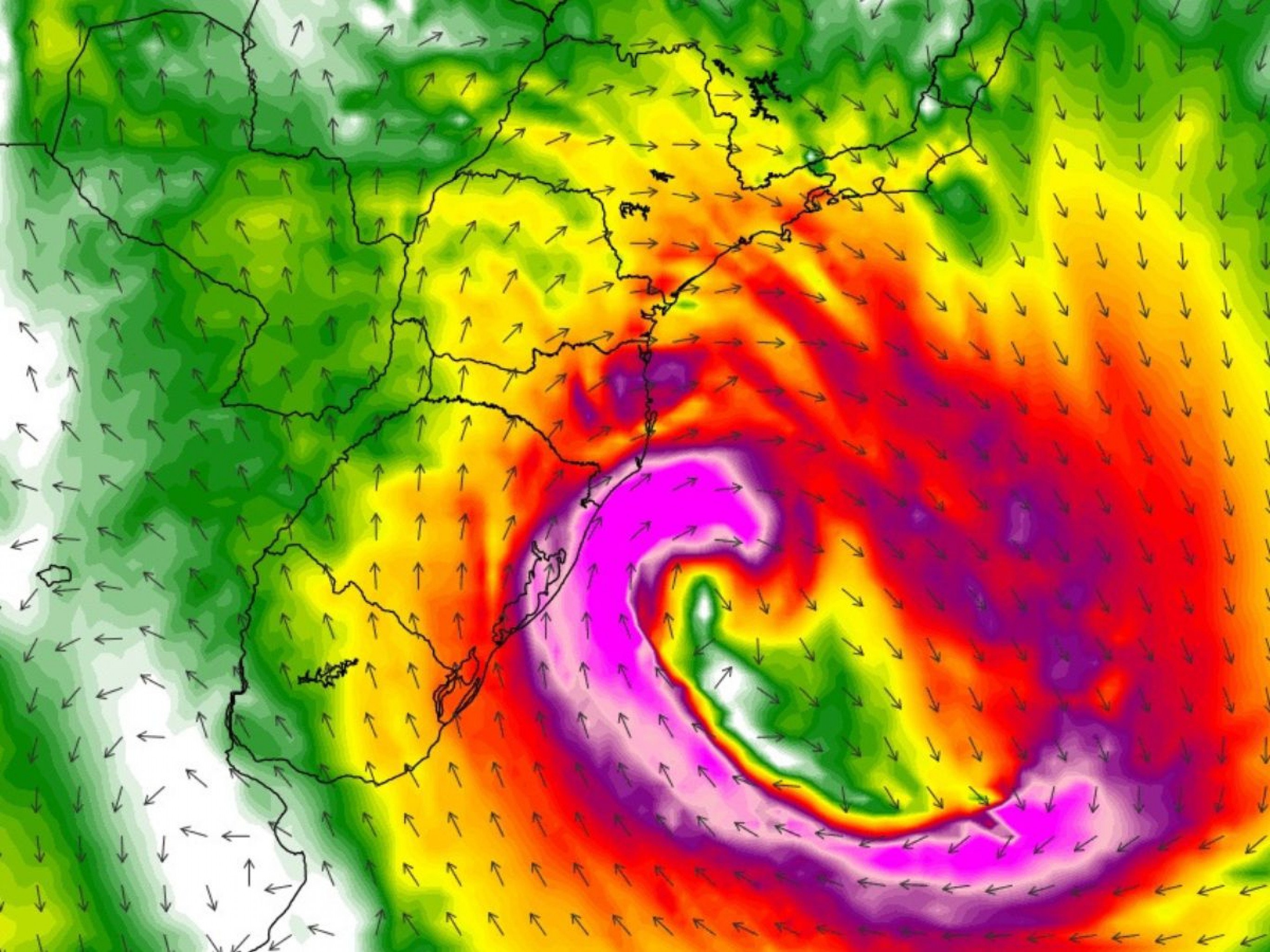 CICLONE: Rio Grande do Sul pode ter vento de até 140 km/h nas próximas horas
