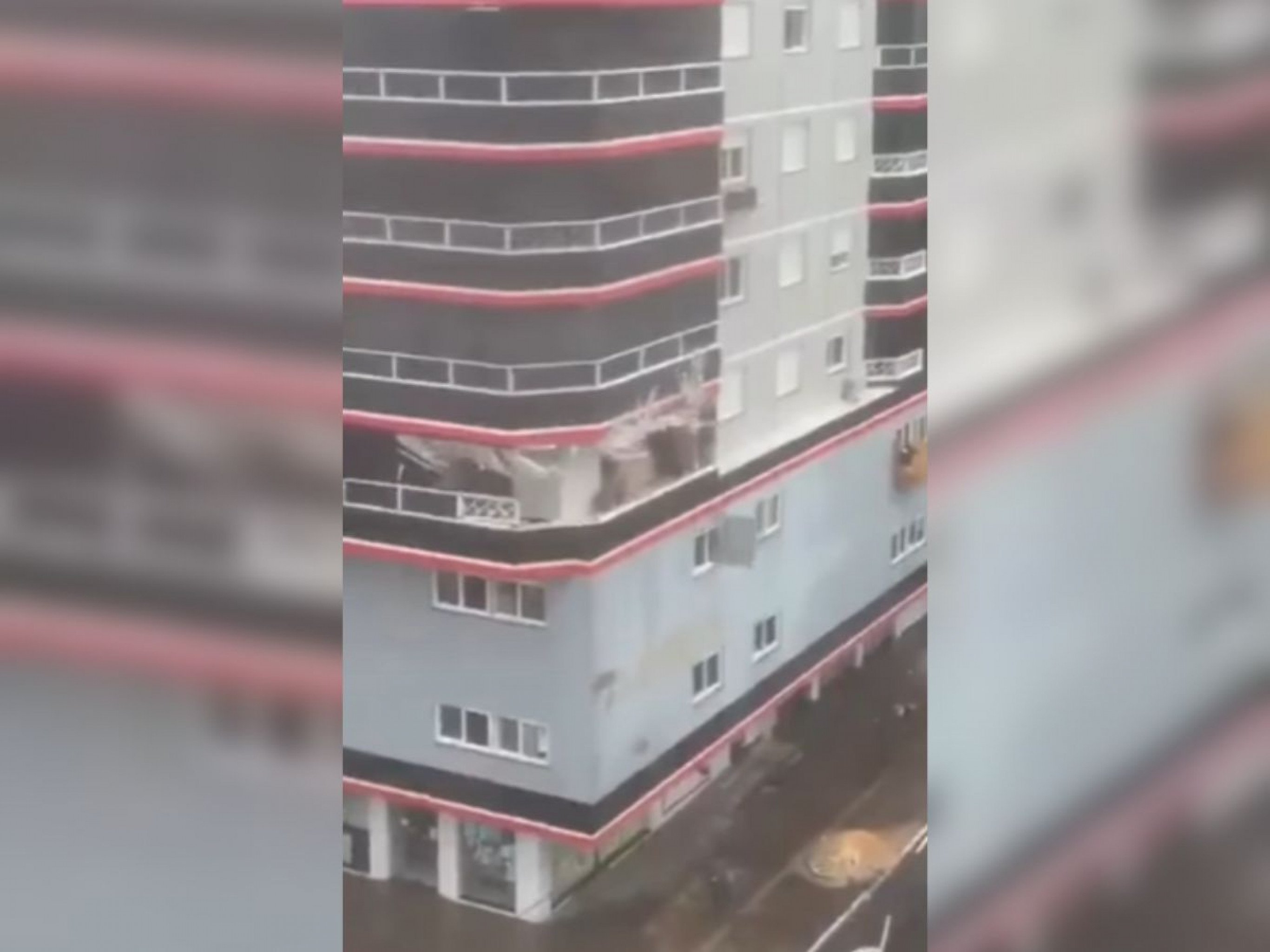 VÍDEO: Rajadas de vento causam estragos em prédio no litoral norte gaúcho