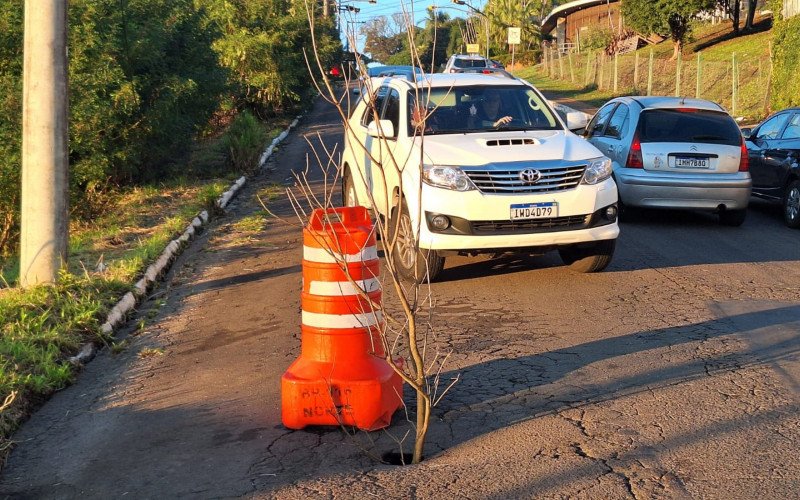 Na Rua Epitácio Pessoa duas erosões preocupam os moradores e motoristas em um trecho de menos de 50 metros