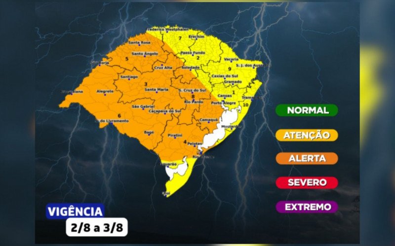 Defesa Civil alerta para chuva volumosa e ventos de até 90 km/h neste fim de semana no RS | abc+