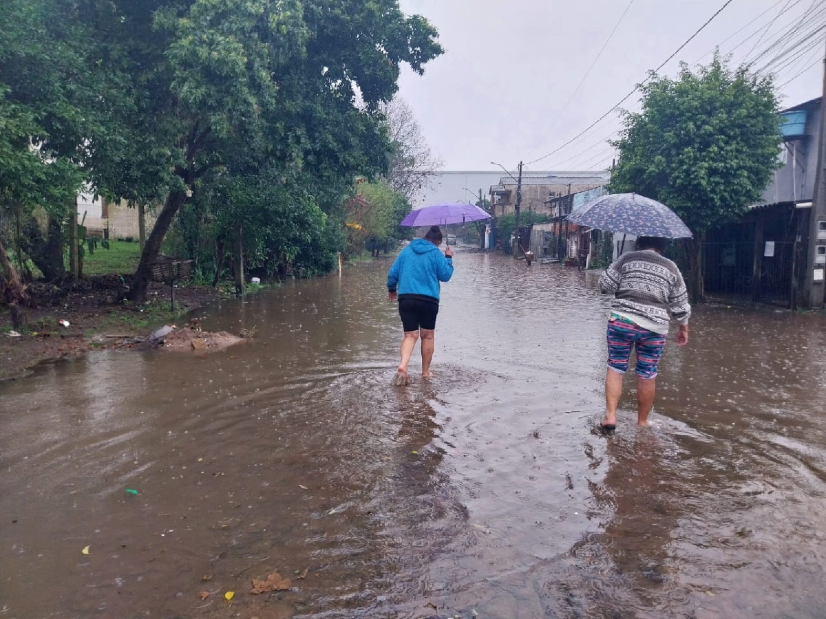 TEMPESTADE: Chuva causa alagamentos em bairro de Novo Hamburgo