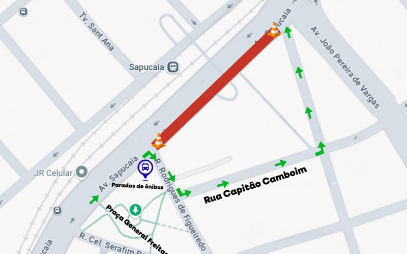 Avenida Sapucaia terá alterações no trânsito a partir desta terça-feira