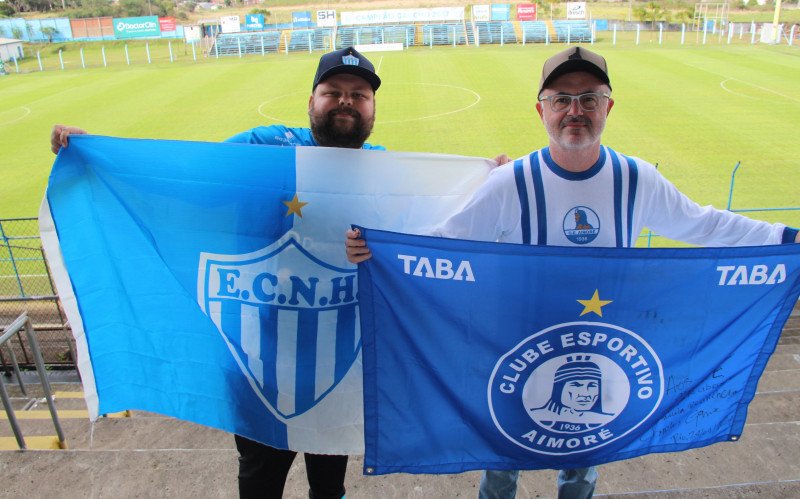 Thomas Campagnoni e Salomão Furer Jr, torcedores de Novo Hamburgo e Aimoré