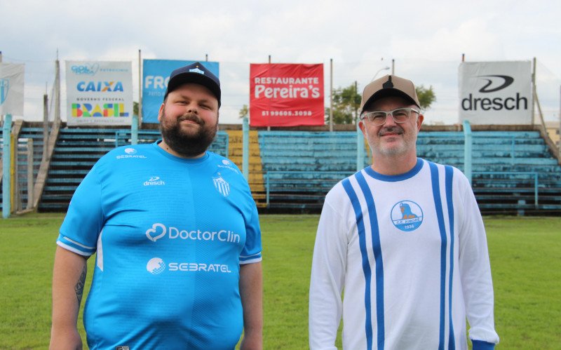 Thomas Campagnoni e Salomão Furer Jr, torcedores de Novo Hamburgo e Aimoré