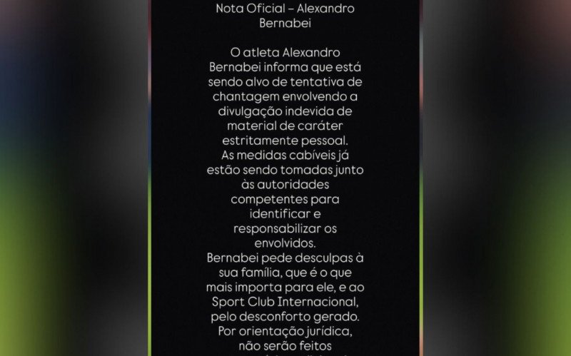 Nota de Bernabei sobre suposta chantagem recebida  | abc+