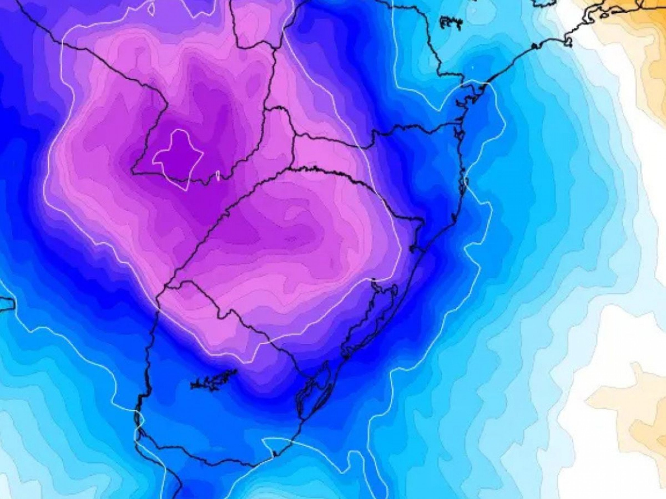 PREVISÃO DO TEMPO: Frente fria se afasta nas próximas horas e dá lugar ao frio; RS terá temperaturas negativas e chance de neve