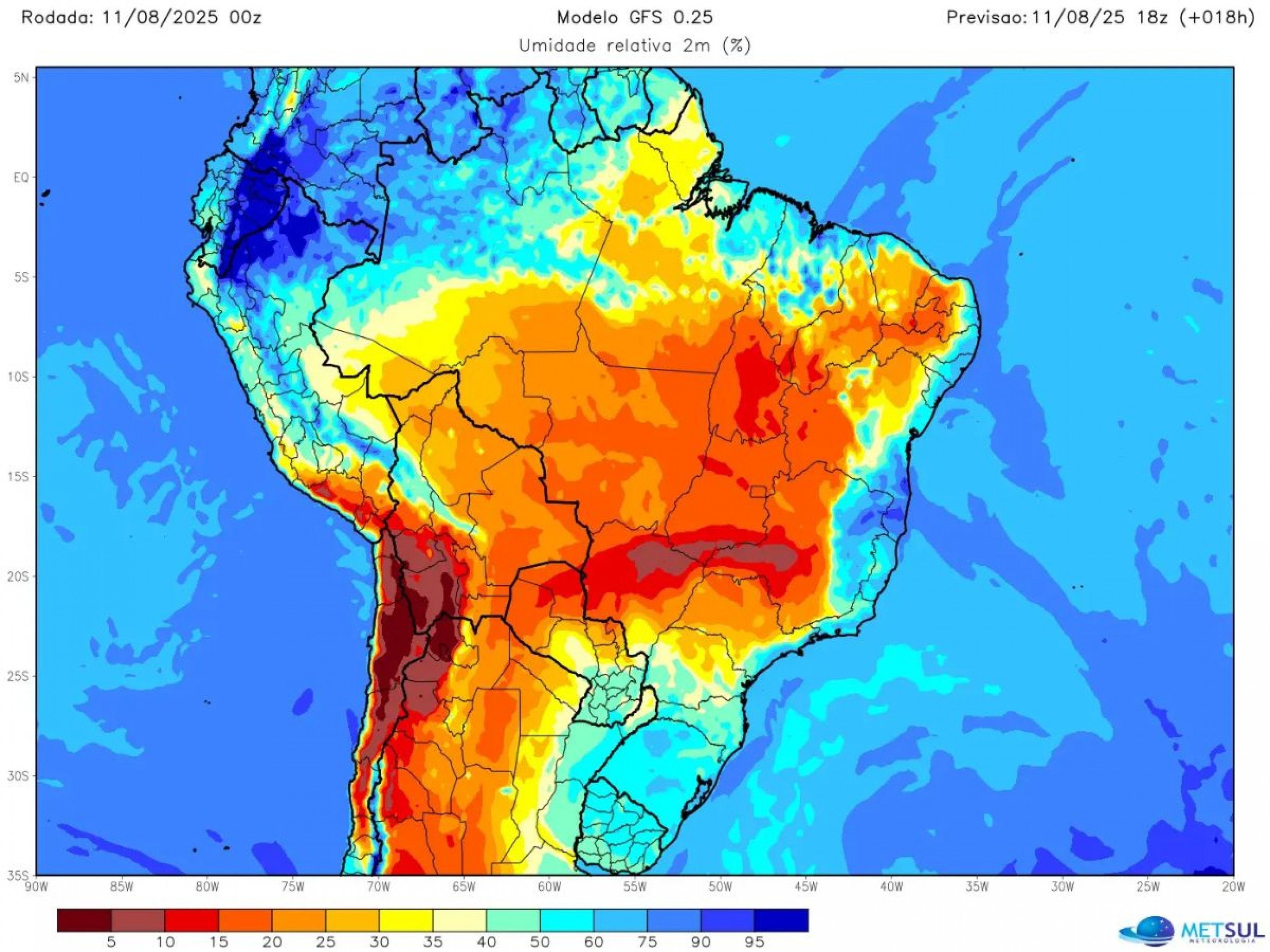 Umidade do ar vai atingir níveis desérticos em regiões do Brasil
