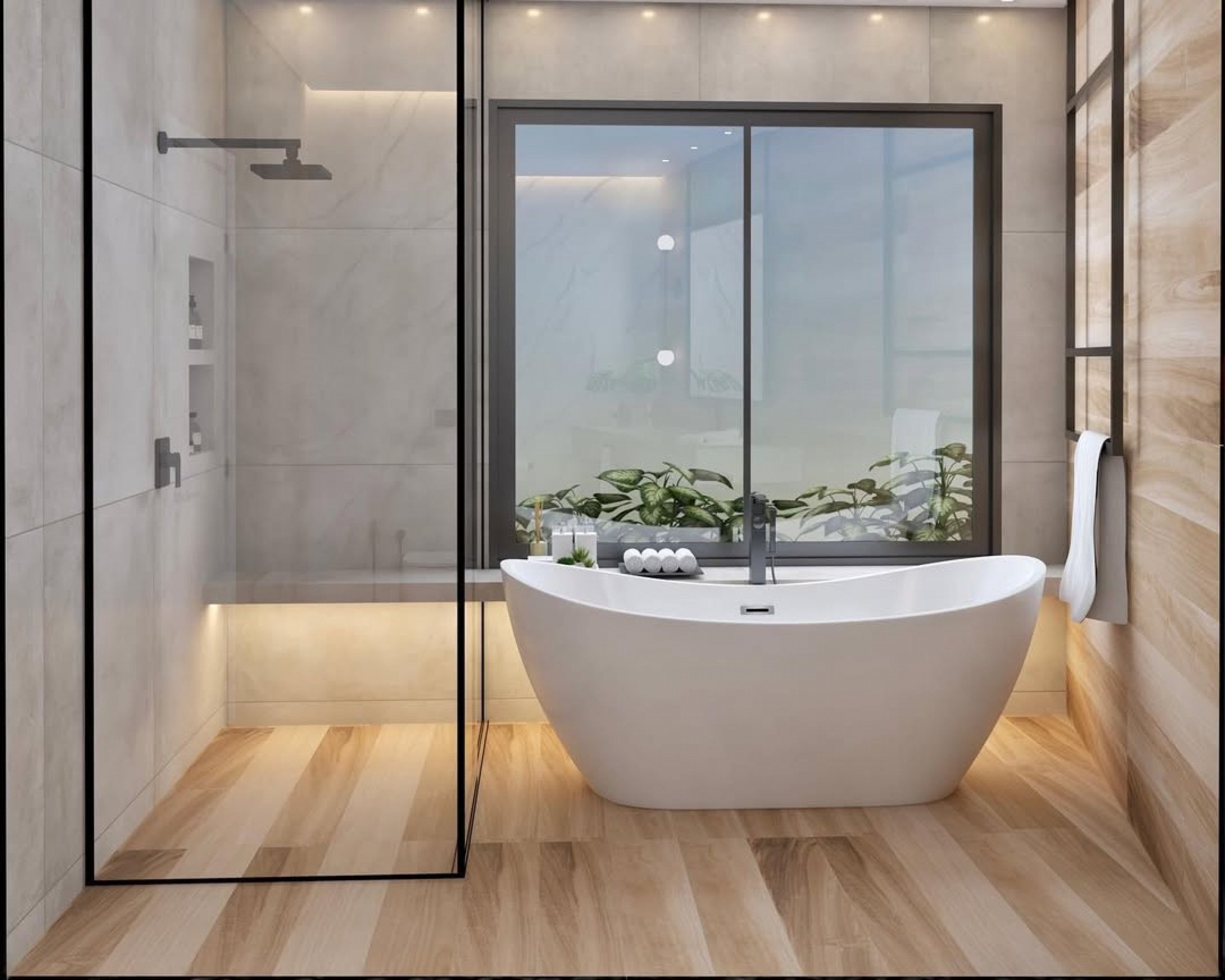 A banheira projeta um espaço de relaxamento no banheiro | abc+