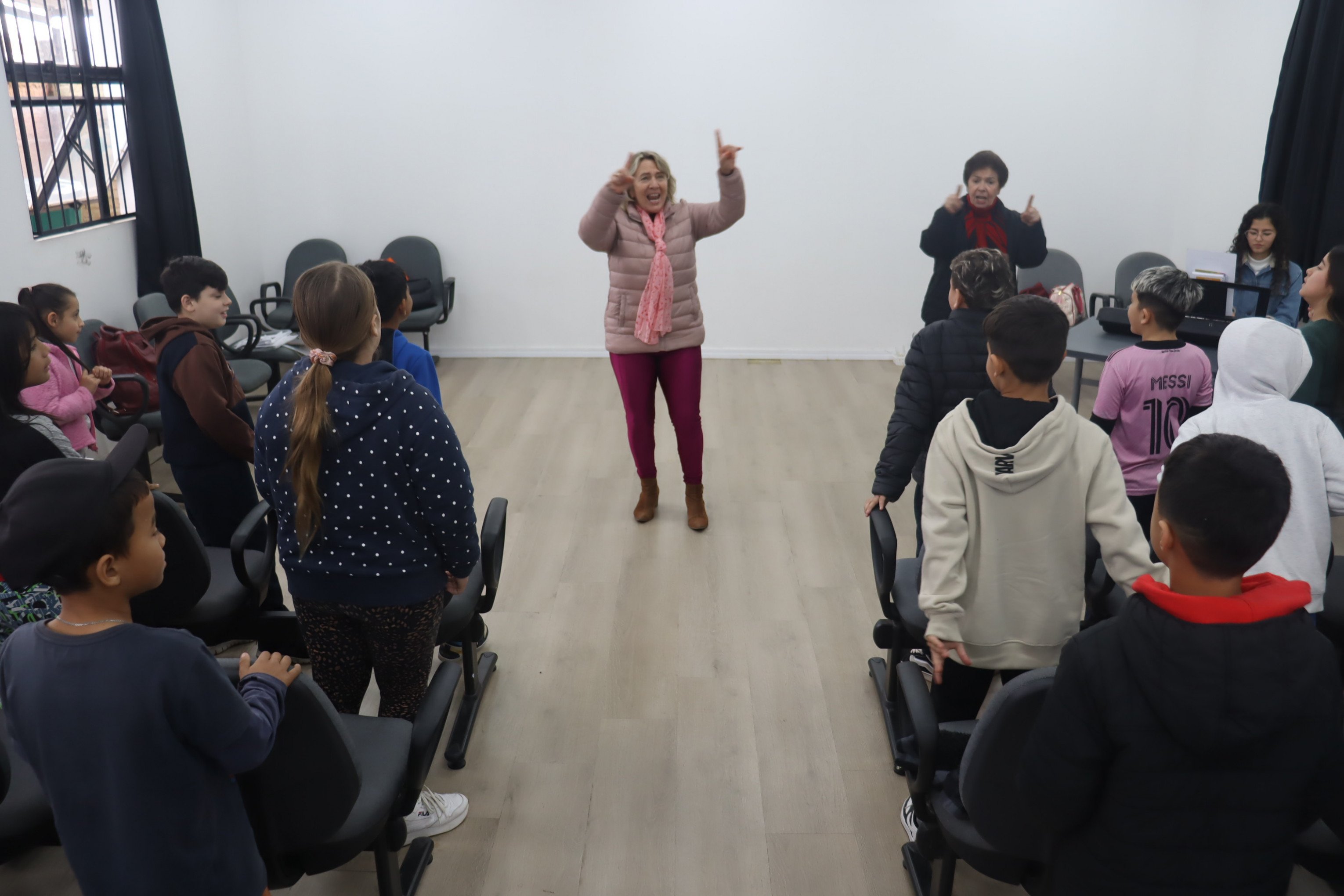 Oficina de Canto Coral na Escola João Goulart, em São Leopoldo