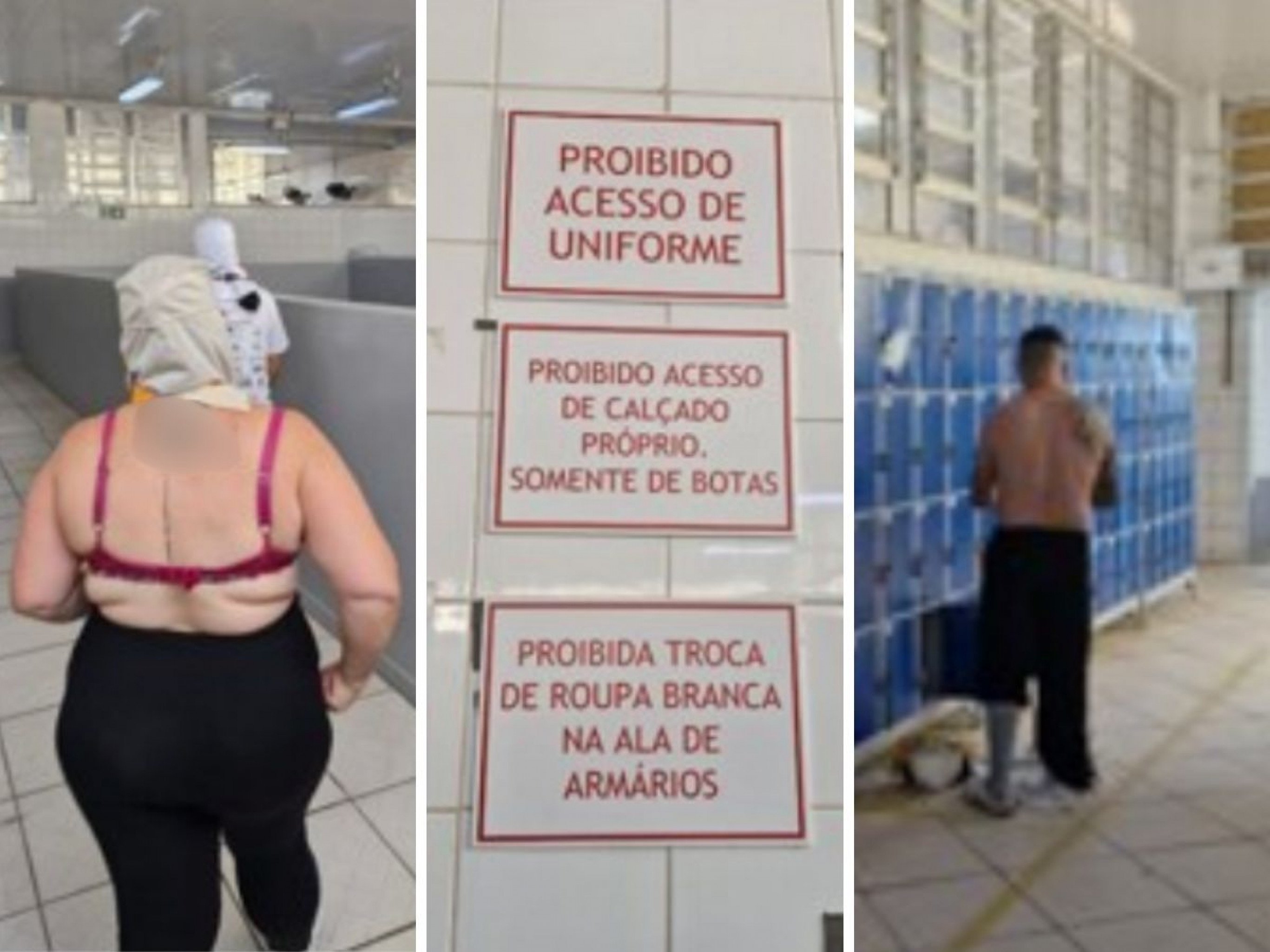 Funcionários obrigados a fazer fila apenas com roupas íntimas: Imagens revelam falta de privacidade em empresa do RS