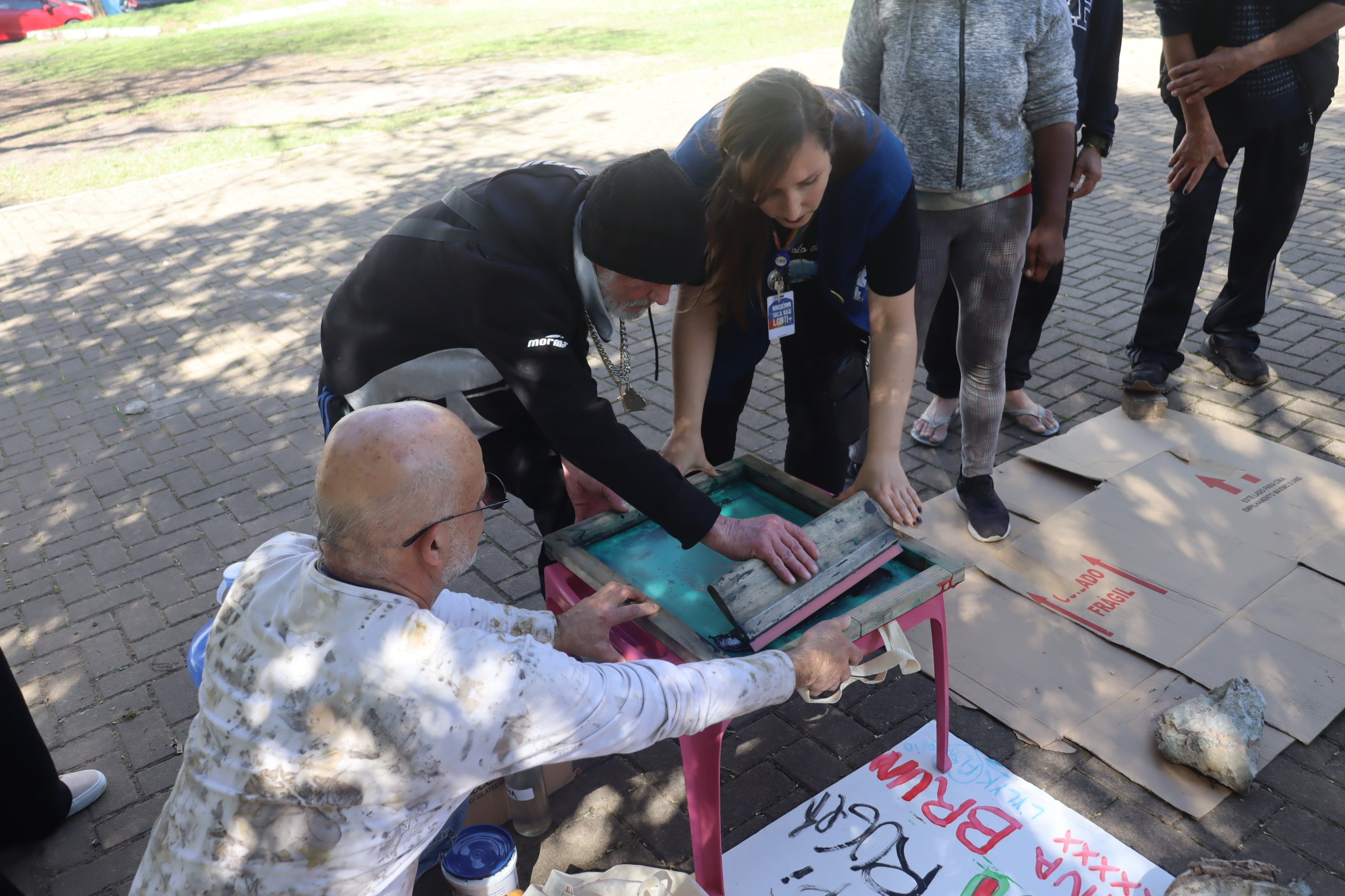 Oficina de serigrafia foi uma das atividades do evento