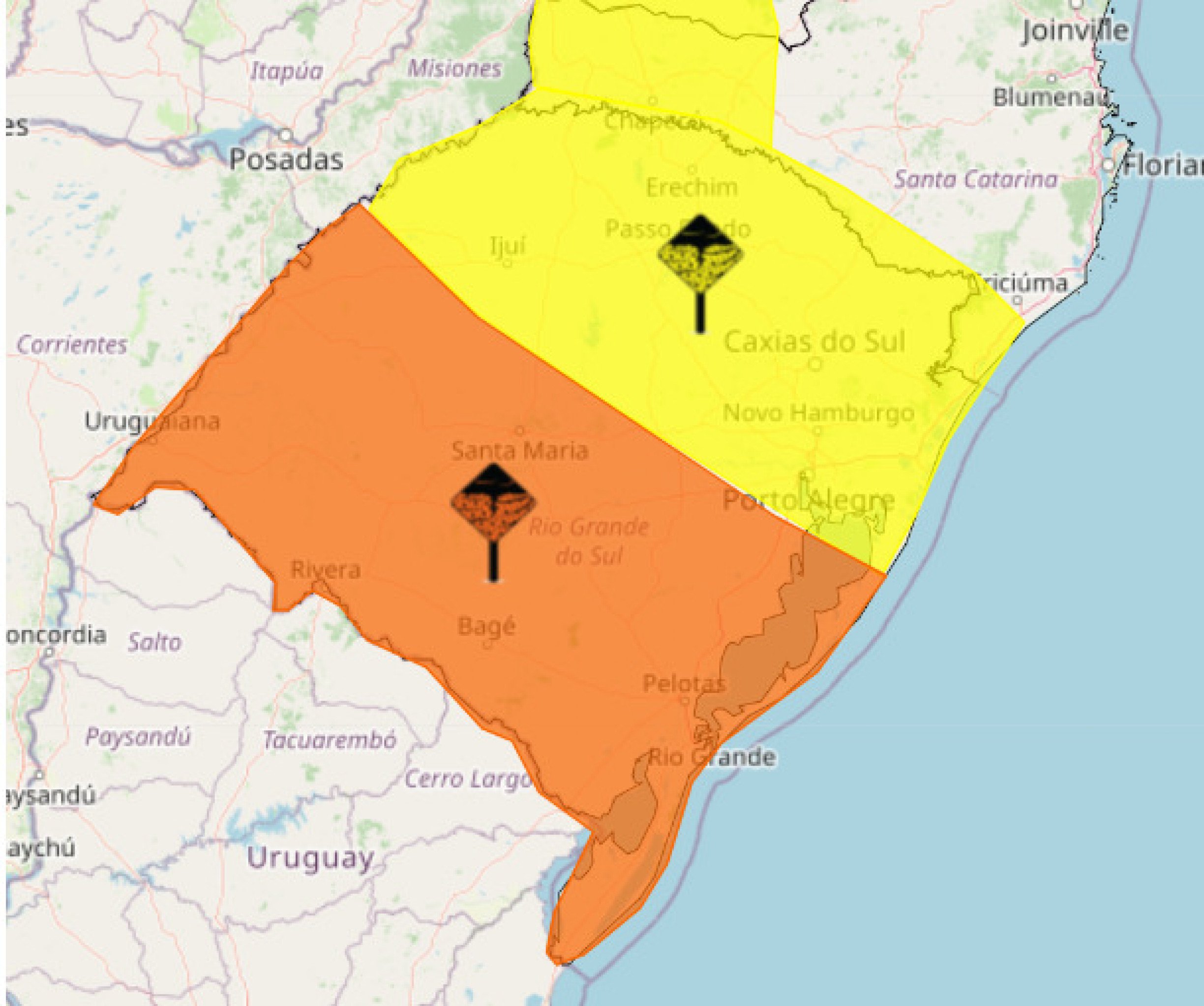 PREVISÃO DO TEMPO: Alertas do Inmet indicam retorno da chuva ao RS nos próximos dias; volumes podem chegar a 100 mm