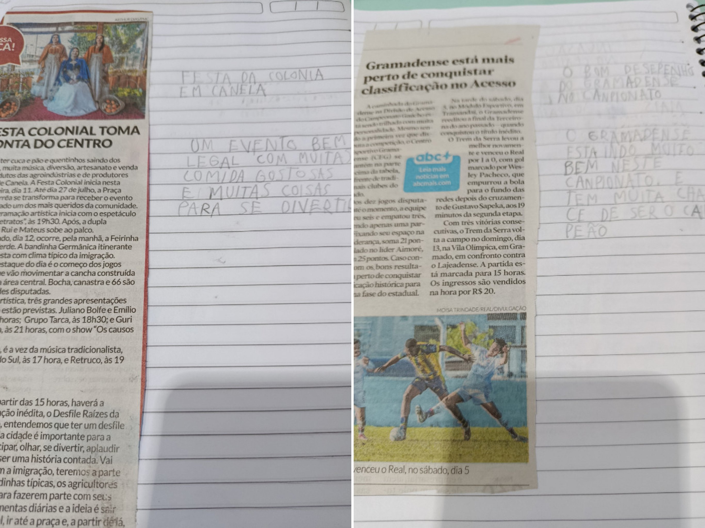 Produção textual com temática local incentiva a escrita dos alunos do 4o ano A