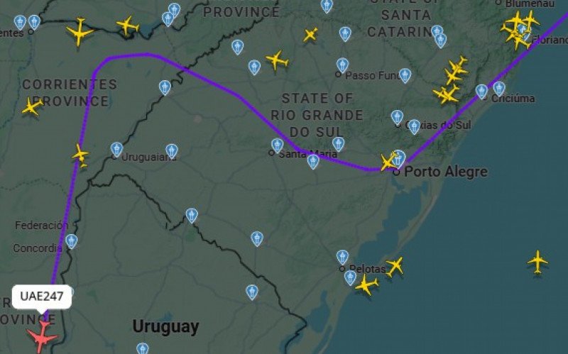 Avião da Emirates desviou da rota na viagem entre o Rio de Janeiro e Buenos Aires | abc+