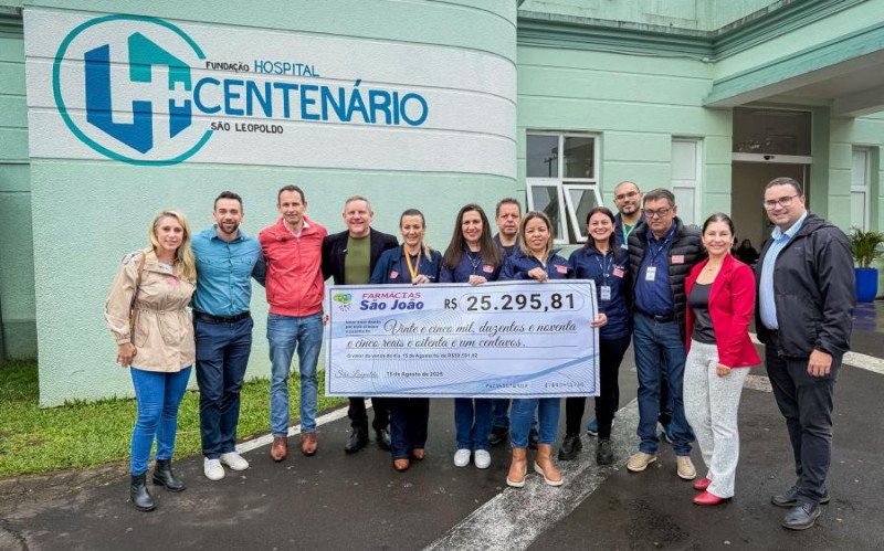 Farmácia São João doou R$ 25,2 mil ao Hospital Centenário nesta sexta-feira (22) 