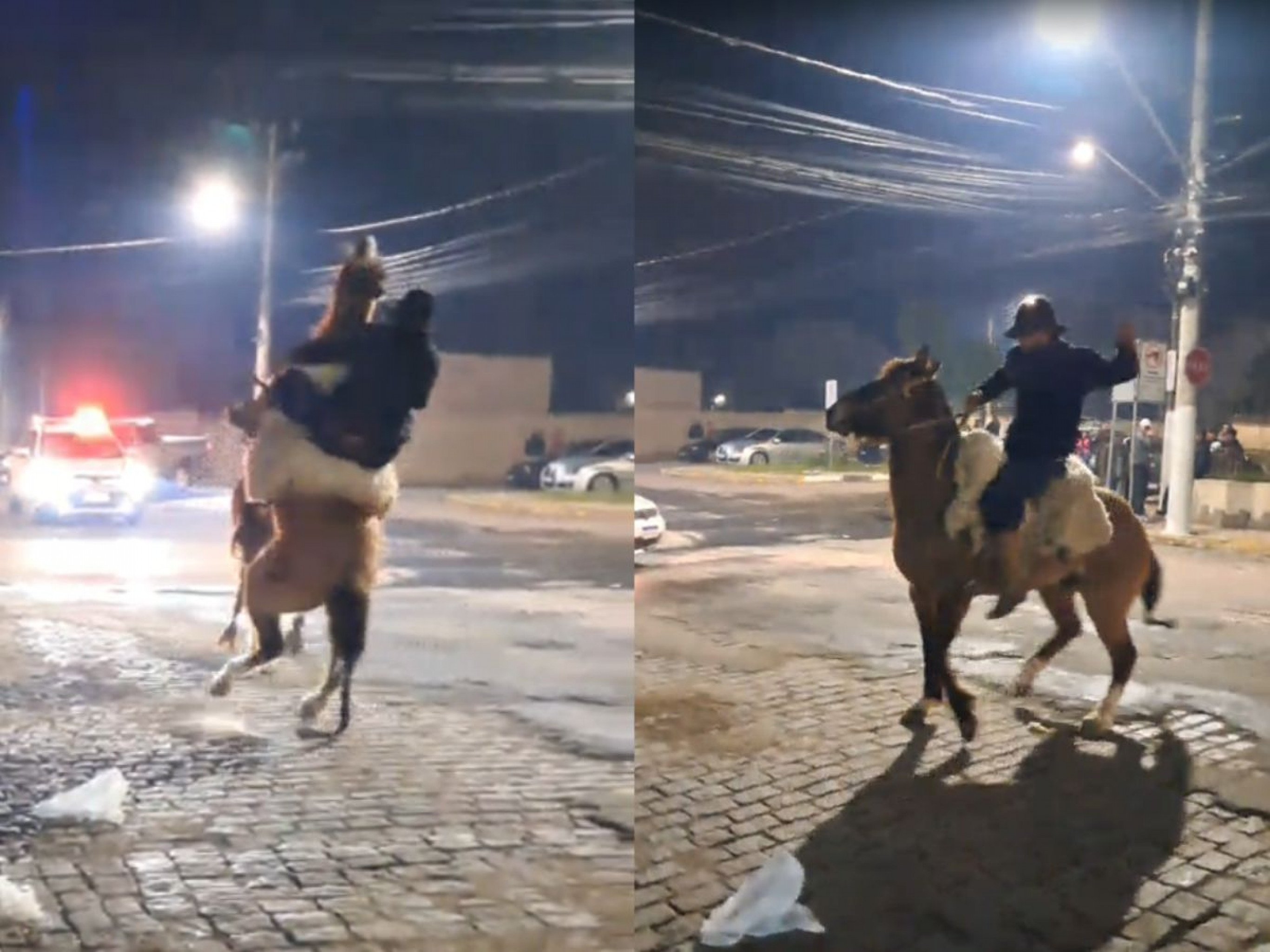 VÍDEO: Cavalo reage a chicotadas e homem é detido após agredir o animal