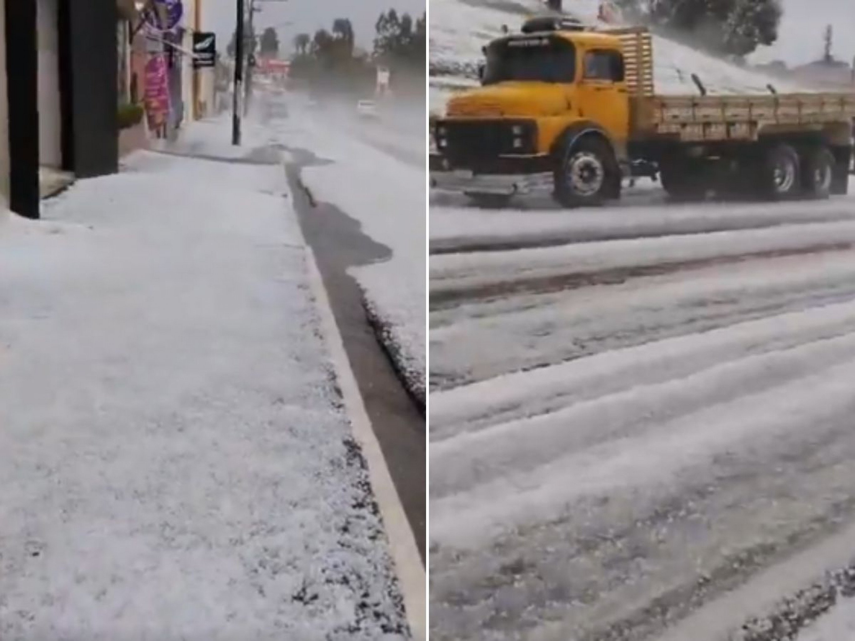 VÍDEO: Gelo cobre cidade após forte tempestade de granizo em cidade do Paraná