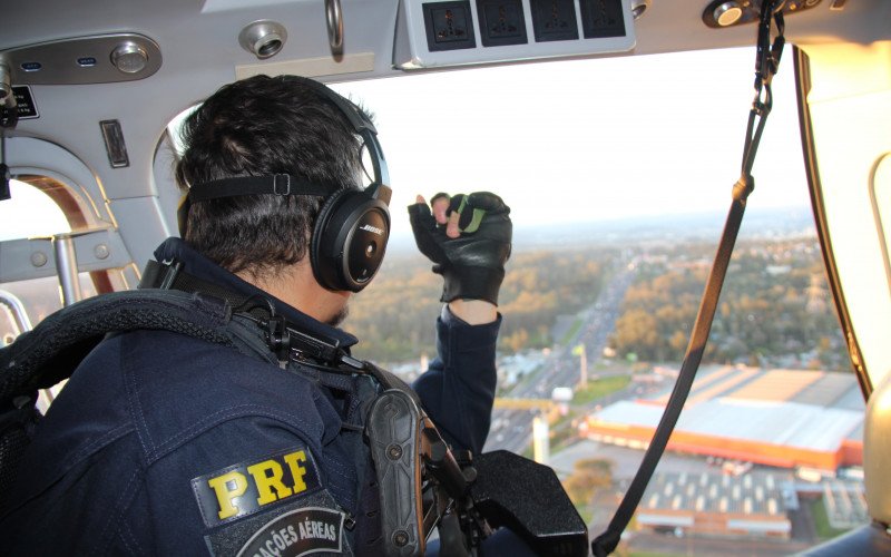 Policiamento aéreo da PRF no RS