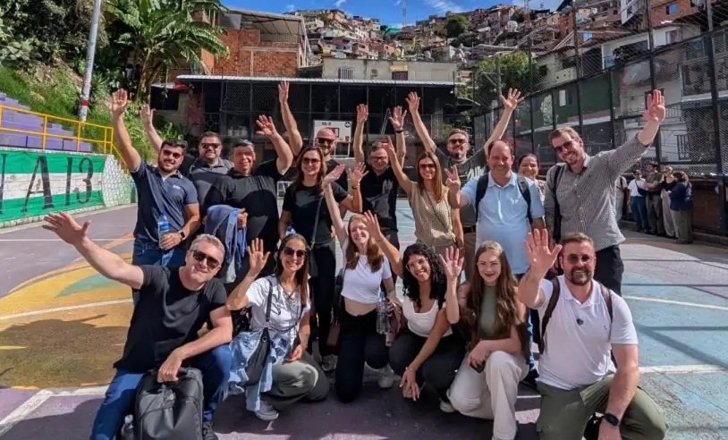 Diego Francisco, prefeito de Estância Velha, e Regina Caetano, vice-prefeita de São Leopoldo, participam de visita técnica no mês de agosto | abc+