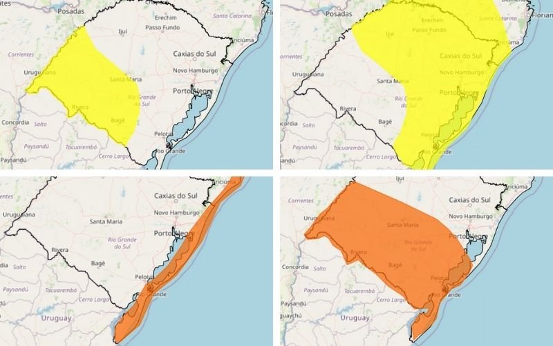PREVISÃO DO TEMPO: Inmet alerta para chuva e vento neste início de semana no RS