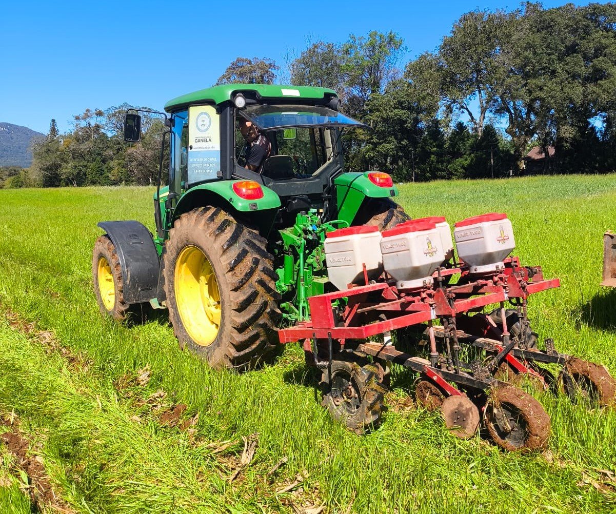 Secretaria de Agricultura de Canela auxilia produtores rurais no plantio de milho