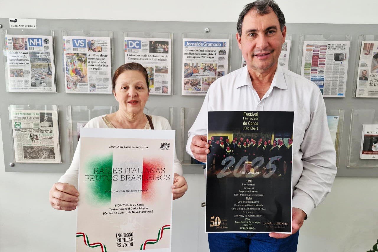 Cultura italiana e encontro internacional de coros marcam cinquentenário do Coral Luizinho em Novo Hamburgo