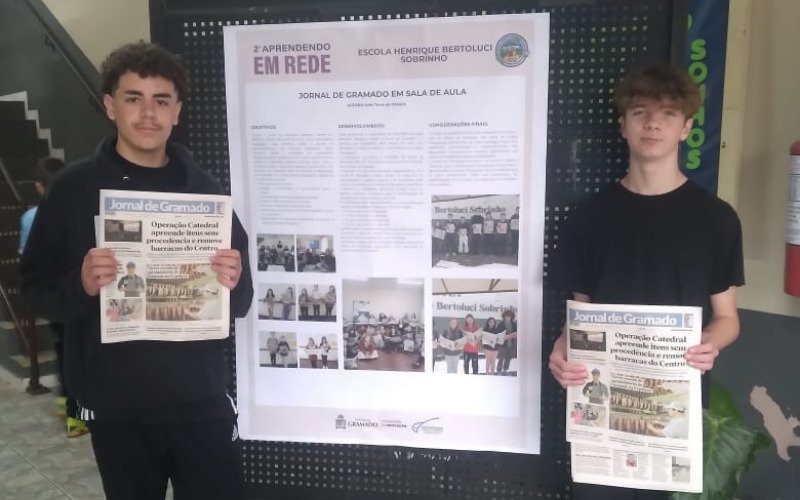 Alunos de Gramado escrevem poema após leitura de texto publicado no jornal