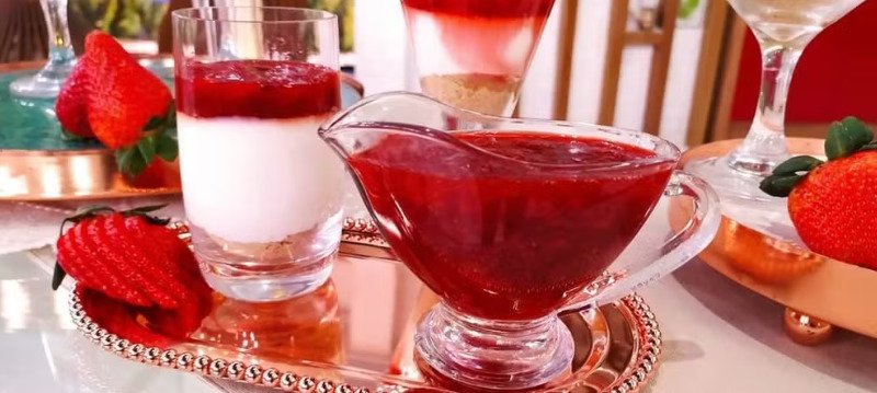 RECEITA DA ANA MARIA BRAGA: Saiba como fazer Cheesecake de morango no copinho preparado nesta quarta-feira, 24 de setembro
