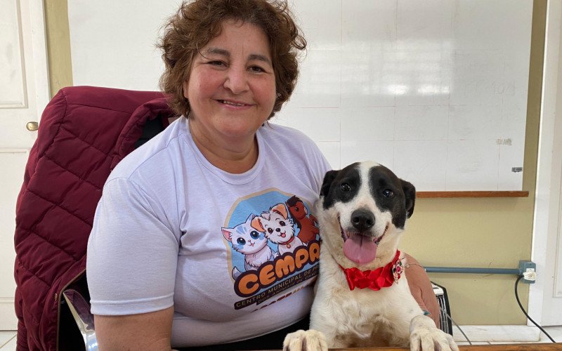 Ione Couto com a Mascarada, disponível para adoção