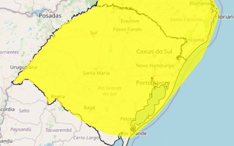 Veja o alerta do Inmet para o Rio Grande do Sul nesta terça-feira (30)