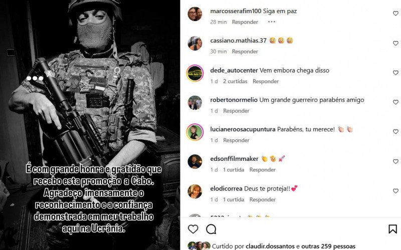 Nas redes sociais, soldado comemorava a promoção | abc+